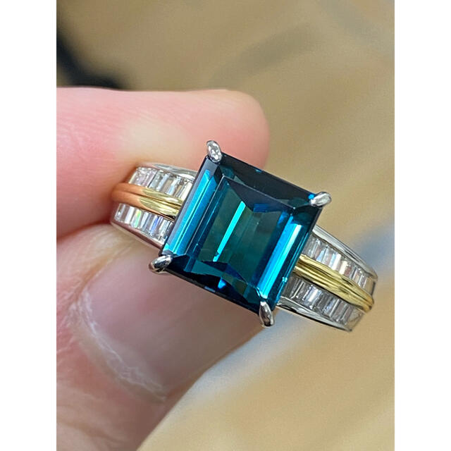 Pt900/K18 インディコライト 4.34ct ダイヤ 0.47ct リング レディースのアクセサリー(リング(指輪))の商品写真