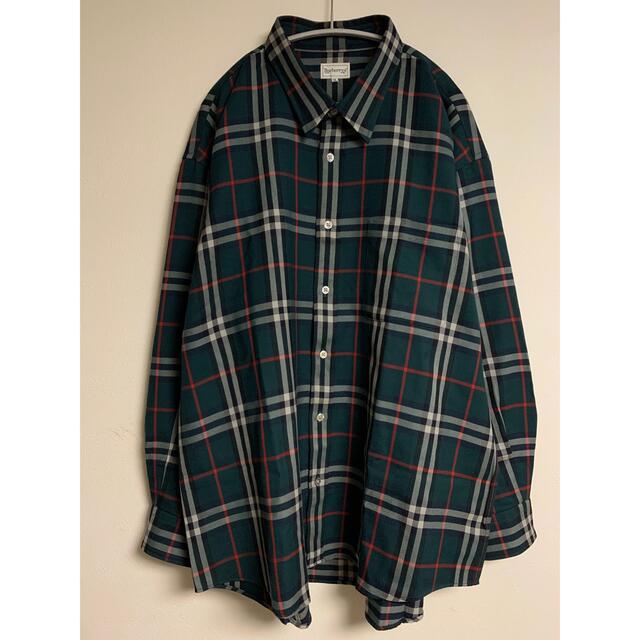 BURBERRY - 【極希少】BURBERRY 90s ノバチェック シャツ 緑 オーバー