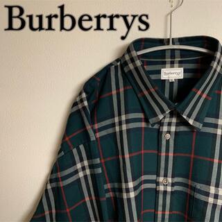 バーバリー(BURBERRY)の【極希少】BURBERRY 90s ノバチェック　シャツ　緑　オーバーシルエット(シャツ)