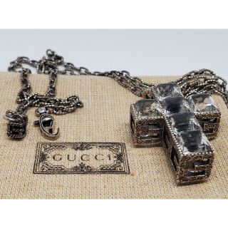 【超レア 訳あり廃盤美品】GUCCI ネックレス Gキューブ クロス