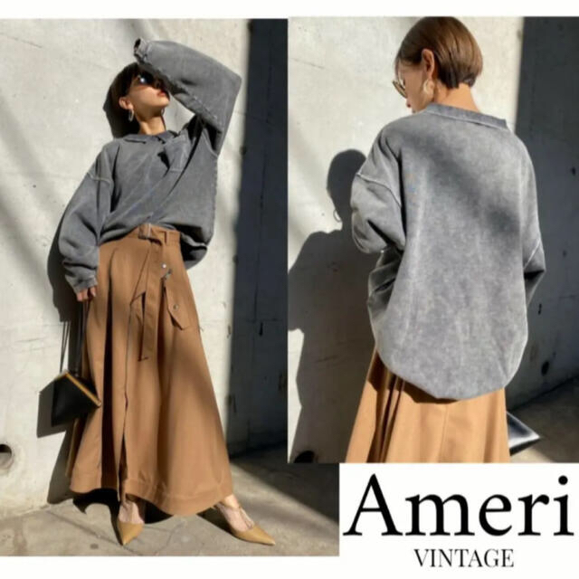 Ameri VINTAGE(アメリヴィンテージ)の新品 Ameri VINTAGE RIB COLLAR SWEAT レディースのトップス(トレーナー/スウェット)の商品写真