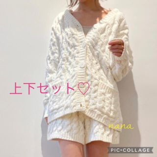 ジェラートピケ(gelato pique)のパリヤ アラン上下セット♡オフホワイト(ルームウェア)