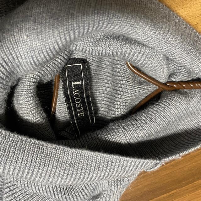 LACOSTE(ラコステ)の白ワニ　黒タグ　ラコステグレー woolハイネック メンズのトップス(ニット/セーター)の商品写真