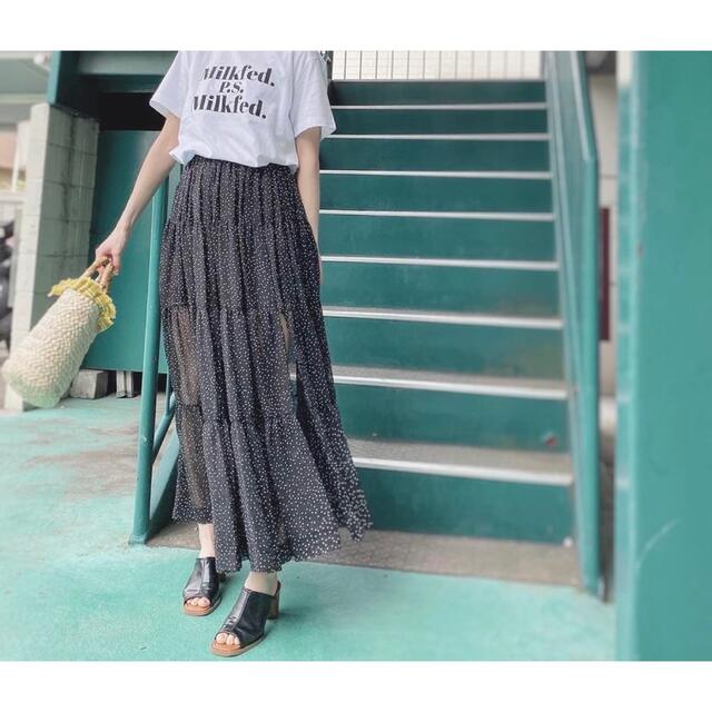 Rosarymoon♡ChiffonDot TearedSkirt♡BLACK♡ 2