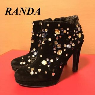 ランダ(RANDA)のRANDA ランダ ビジュー ブーツ ブーティー ショートブーツ ストーン(ブーティ)