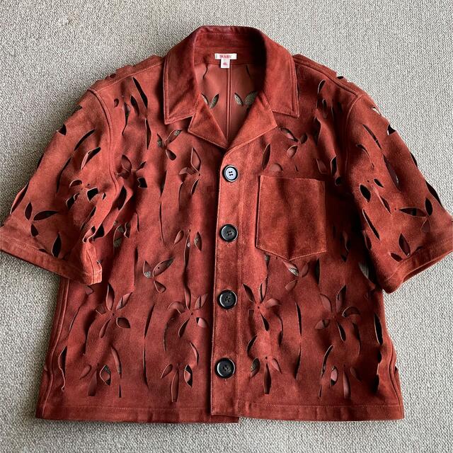 MASU エムエーエスユー FLOWER CUT LEATHER SHIRTS