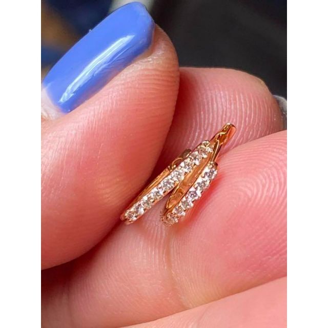 完売しました。。。⑬✨計0.2ct✨上質ダイヤ✨中折れ フープ ピアス✨PG