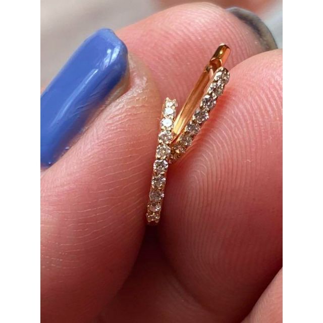 完売しました。。。⑬✨計0.2ct✨上質ダイヤ✨中折れ フープ ピアス✨PG