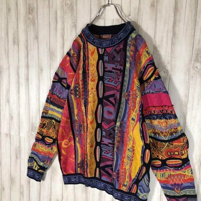 【激レア】coogi クージー 立体 編込み 3Dニット シルク混 カシミヤ混