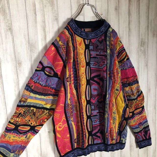 COOGI(クージー)の【激レア】coogi クージー 立体 編込み 3Dニット シルク混 カシミヤ混 メンズのトップス(ニット/セーター)の商品写真