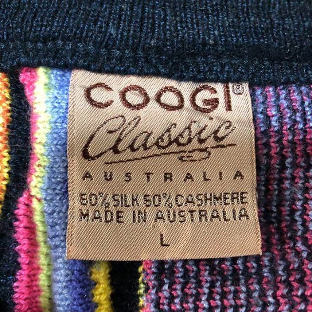 【激レア】coogi クージー 立体 編込み 3Dニット シルク混 カシミヤ混