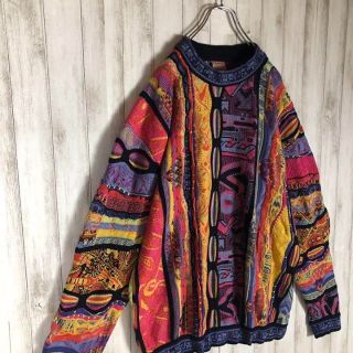 【激レア】coogi クージー 立体 編込み 3Dニット シルク混 カシミヤ混