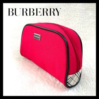 バーバリー(BURBERRY)の✨訳あり✨【burbeyy】バーバリー　ポーチ　コスメポーチ　レッド　匿名発送(ポーチ)