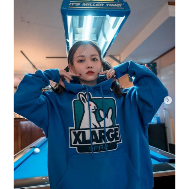 FR2 XLARGE Fxxk Icon Hoodie BLUE M