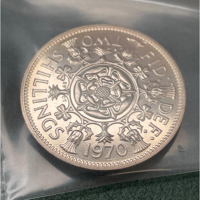 エリザベス女王　イギリス ２シリング 硬貨　1970 プルーフ　完全未使用 エンタメ/ホビーの美術品/アンティーク(貨幣)の商品写真