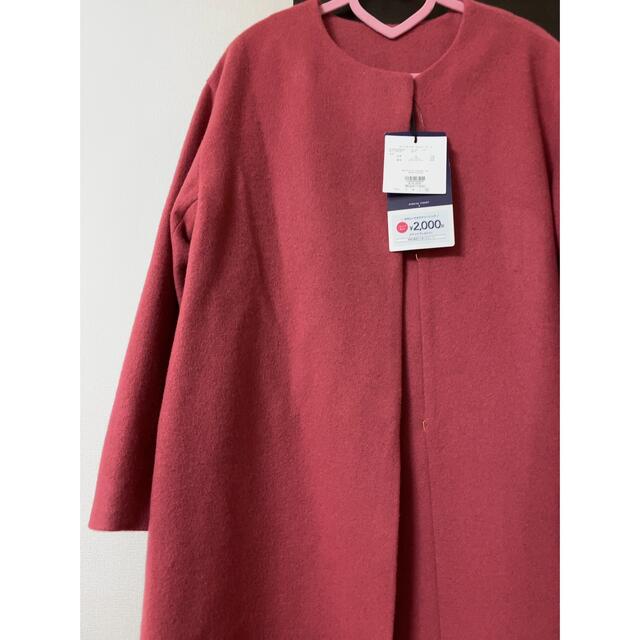 エルーラ ローズピンク ロングコート XLサイズ 新品 レディースのジャケット/アウター(ロングコート)の商品写真