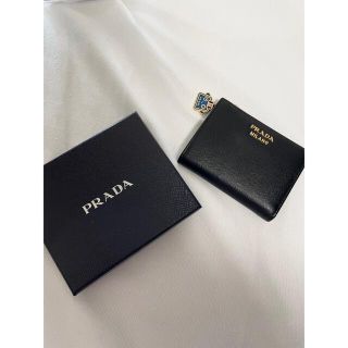 プラダ(PRADA)のPRADA プラダ 二つ折り財布 ブルー(財布)