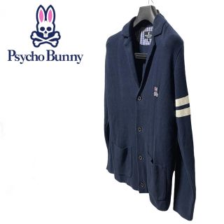 PSYCHO BUNNY サイコバニー ジャケットカラー カーディガン 紺M