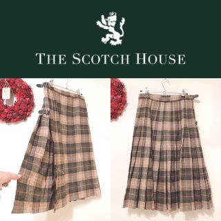 ザスコッチハウス(THE SCOTCH HOUSE)の【The Scotch House】チェック柄プリーツ巻きスカート(ロングスカート)