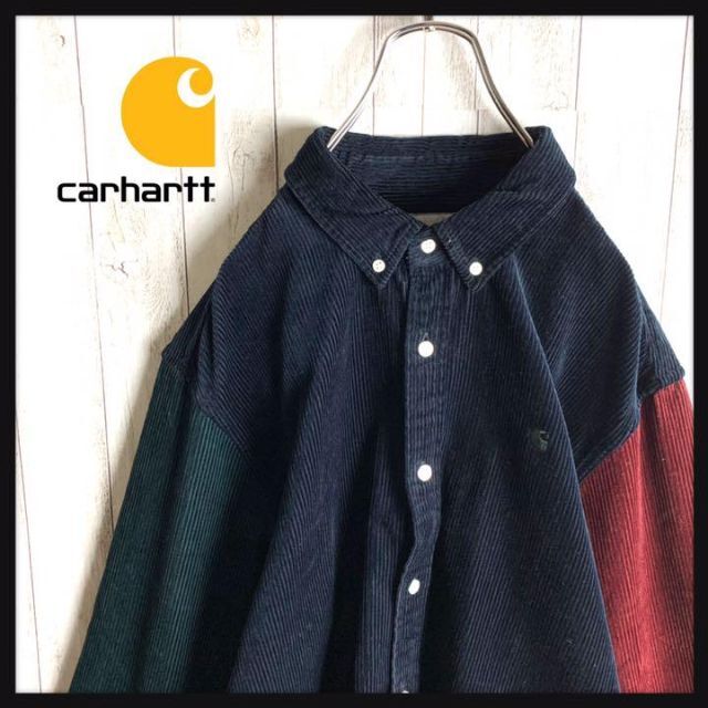 【希少カラー】カーハートWIP☆ワンポイント刺繍　コーデュロイシャツ　入手困難