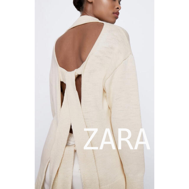 ZARA(ザラ)の新品タグ付きM ZARAザラ バックオープンスリットハイネックニット レディースのトップス(ニット/セーター)の商品写真