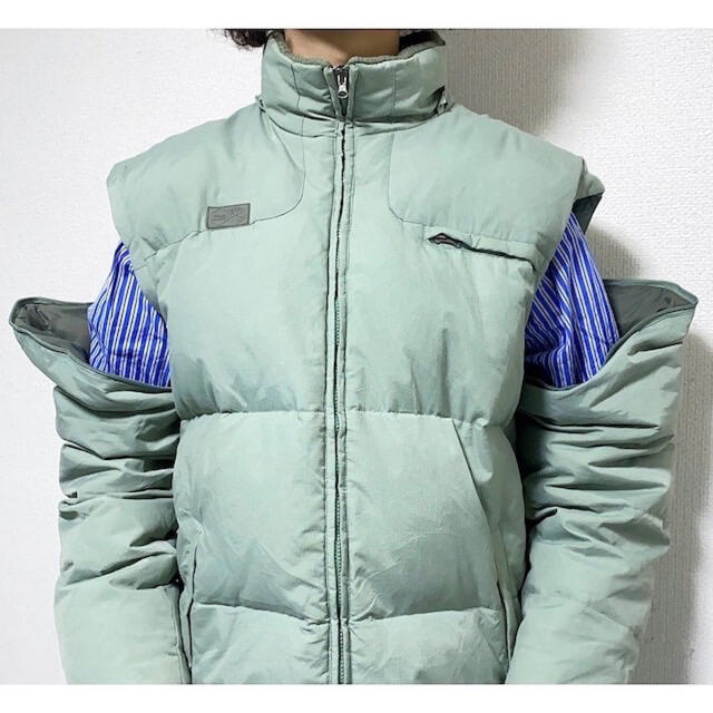 vintage 00s fila ミントグリーン 変形 テック ダウンジャケット 【第1
