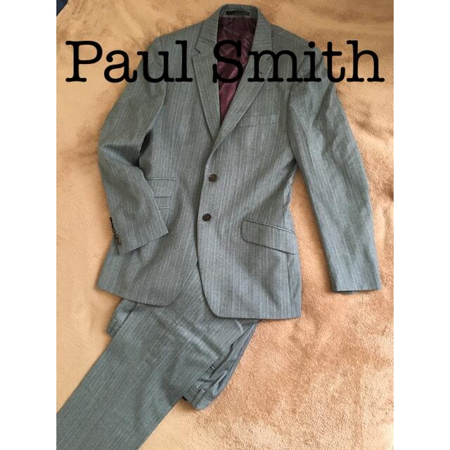 【美品】Paul Smith スーツ　セットアップ　裏地地図　光沢　総柄