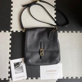 コーチ(COACH)の【OLD COACH 】 本物 ショルダーバッグ 黒 本革(ショルダーバッグ)