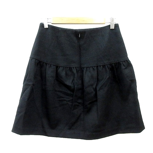 ESTNATION(エストネーション)のエストネーション フレアスカート ミニ ウール カシミヤ混 38 黒 ブラック レディースのスカート(ミニスカート)の商品写真