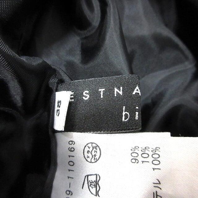 ESTNATION(エストネーション)のエストネーション フレアスカート ミニ ウール カシミヤ混 38 黒 ブラック レディースのスカート(ミニスカート)の商品写真