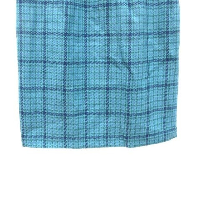 MISCH MASCH(ミッシュマッシュ)のミッシュマッシュ タイトスカート ひざ丈 チェック ビジュー ウール 36 青 レディースのスカート(ひざ丈スカート)の商品写真