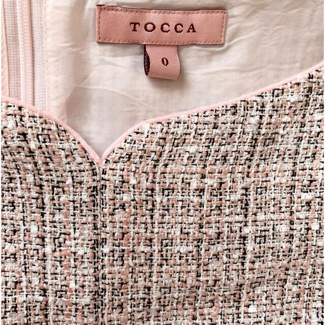 TOCCA トッカ・今季PRIMAVERAワンピース サイズ0 ピンク ツイード レディースのワンピース(ひざ丈ワンピース)の商品写真