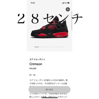 ナイキ(NIKE)のエアジョーダン4  レッドサンダー　シューズ　新品28センチ(スニーカー)