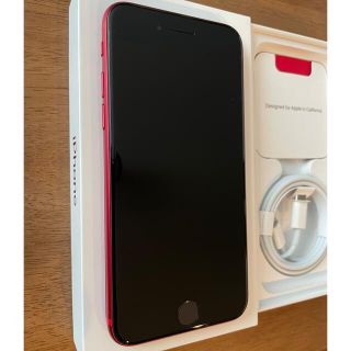 アップル(Apple)のiPhone SE2 64GB RED SIMロック解除済(スマートフォン本体)