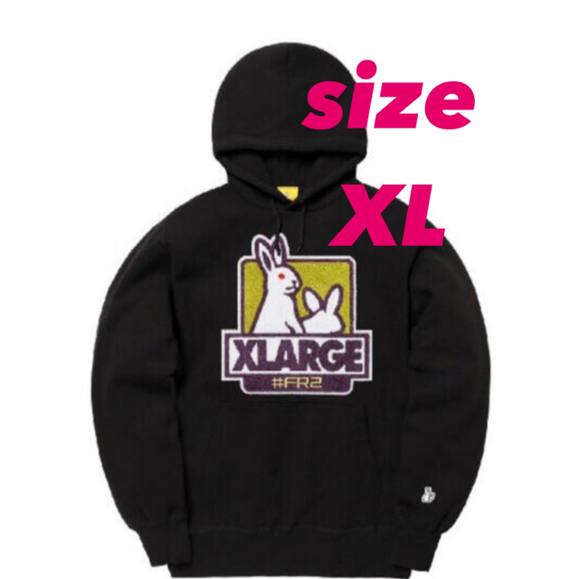 XLARGE × FR2　Fxxk Icon Hoodie　ブラック　XL