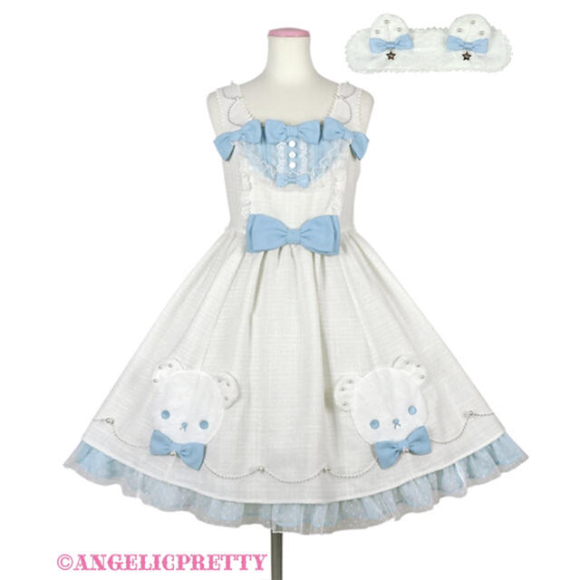 Angelic Pretty(アンジェリックプリティー)のしろくまアップリケJSKセット レディースのワンピース(ひざ丈ワンピース)の商品写真