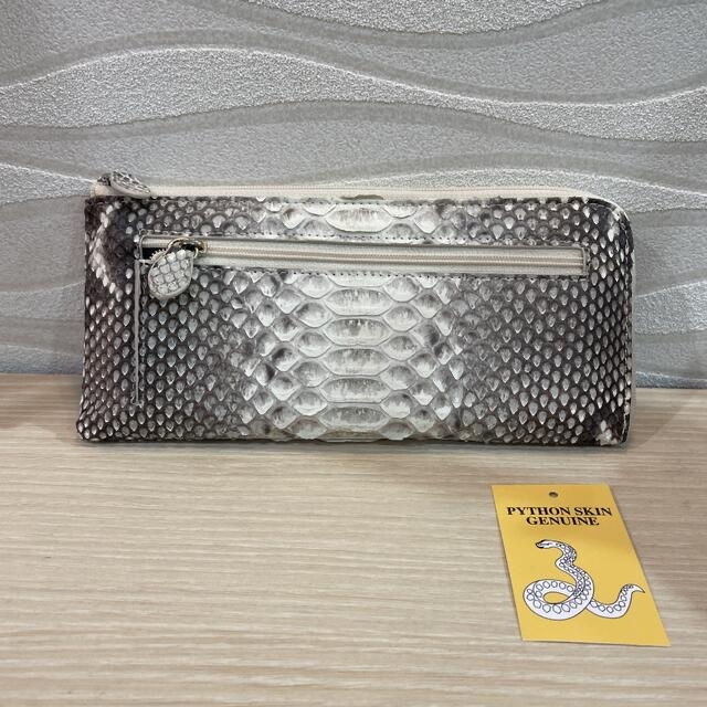 錦蛇　薄型L字ファスナー長財布　ナチュラル レディースのファッション小物(財布)の商品写真