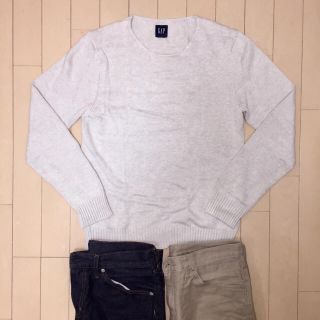 ギャップ(GAP)の【送料込】GAP コットン ニット（グレージュ / Sサイズ）(ニット/セーター)