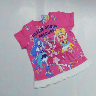 バンダイ(BANDAI)のヒーリングっどプリキュア裾フリルTシャツ(ローズ)(Tシャツ/カットソー)