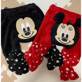 ディズニー(Disney)の新品！Disney ミッキー&ミニー　もこもこズボンセット　60〜70cm(パンツ)