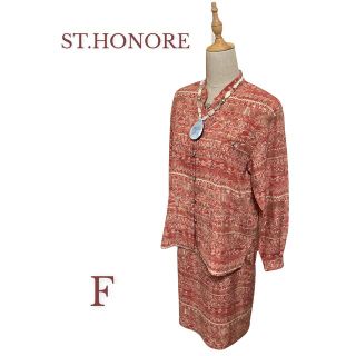 ST.HONORE サントノーレ　薄手スーツ上下　レッド系色　Fサイズ(スーツ)