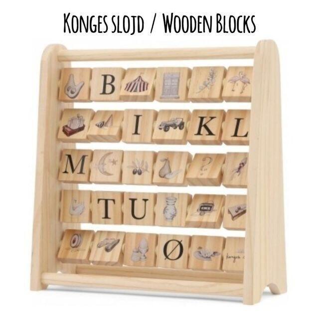 【Konges slojd】Wooden Blocks フレーム付ブロックABC