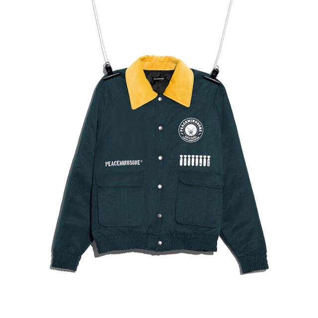 PEACEMINUSONE(ピースマイナスワン)のG-DRAGON着 PMO BOMBER JACKET #1 DARKGREEN メンズのジャケット/アウター(ブルゾン)の商品写真