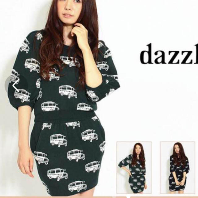 dazzlin(ダズリン)のdazzlin#ダズリン#車柄セットアップ#ニットアップ#グリーン レディースのレディース その他(セット/コーデ)の商品写真