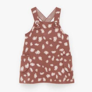 ザラキッズ(ZARA KIDS)のZARA BABY ザラベビー レオパード柄ニットオーバーオール ワンピース (ワンピース)