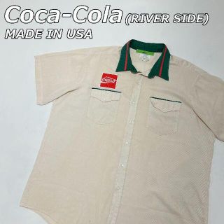 80年代頃 Coca-Cola USA製 グリーン ストライプ ワークシャツ(シャツ)