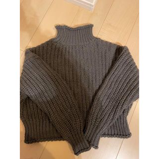 エイチアンドエイチ(H&H)のh&m チャンキーニット　チャコールグレー　S(ニット/セーター)