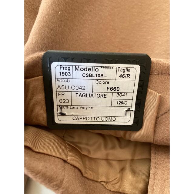 【新品未使用】タリアトーレ ダブルブレスト チェスターコート キャメル 46 メンズのジャケット/アウター(チェスターコート)の商品写真