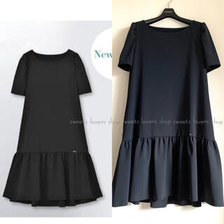 フォクシー(FOXEY)のRene 洗える 2020 ローギャザー楽チンかぶりDress 36美品˚✧₊⁎(ひざ丈ワンピース)