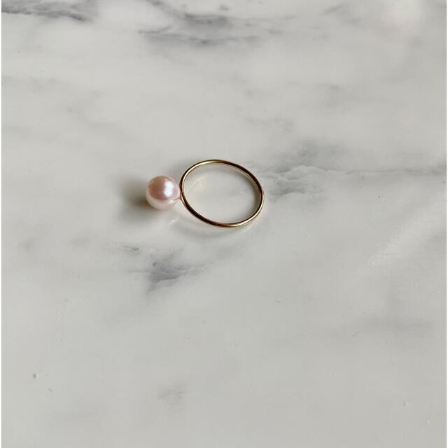 アコヤ真珠1粒リング 7.0-7.5mm 11号 14KGFゴールドフィルドC レディースのアクセサリー(リング(指輪))の商品写真